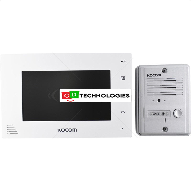 KOCOM - 4 WIRE 7" COL HANDSFREE VIDEO KIT - WHITE