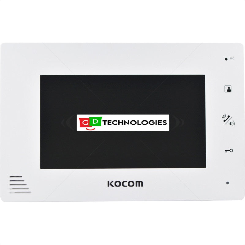 KOCOM 4 WIRE 7" COL HANDSFREE MONITOR - WHITE