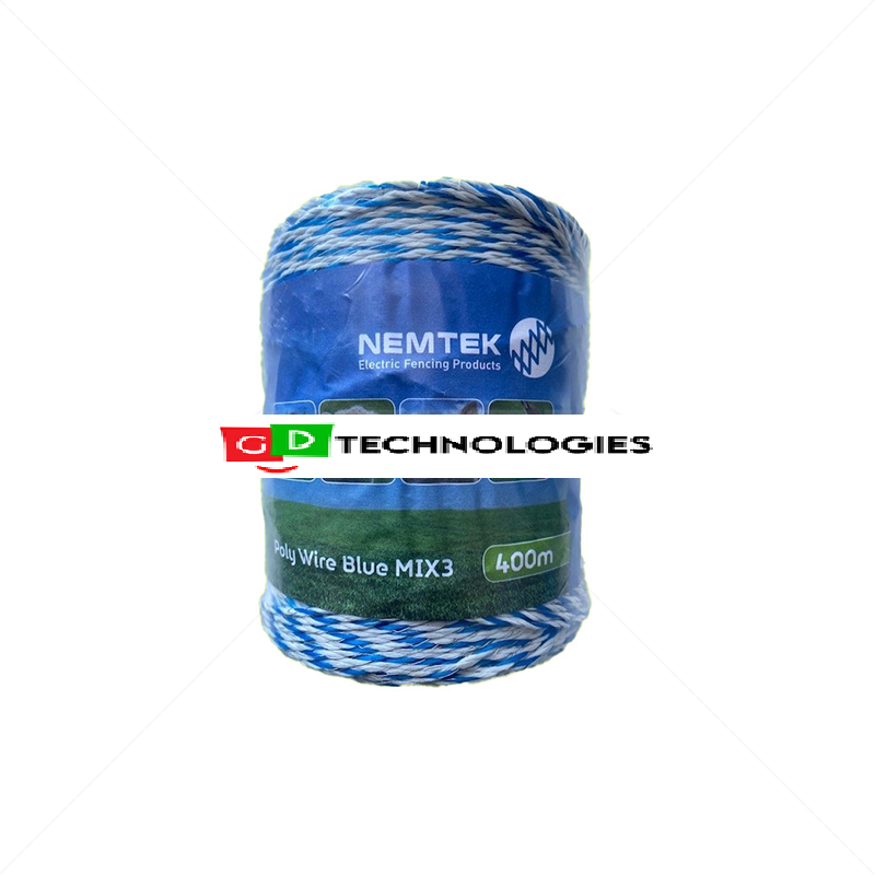 Nemtek Agri Poly Wire - Blue MIX3 - 400m AW-PWBMIX3400M