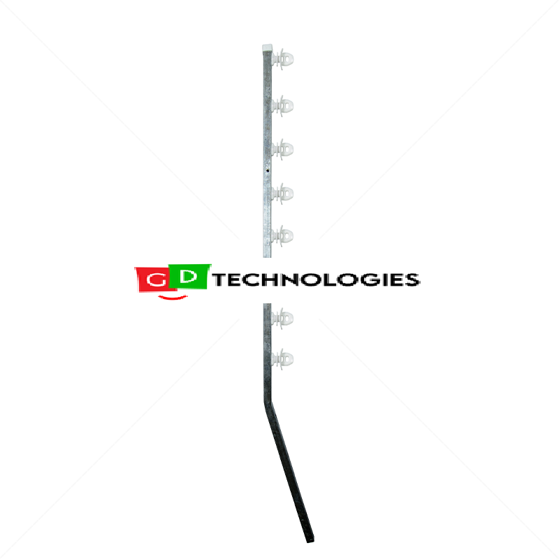Nemtek Fence Pole - 6Line SQ Tube Jurassic Galv Angled Slotted WB ESQJ-6HDWAS