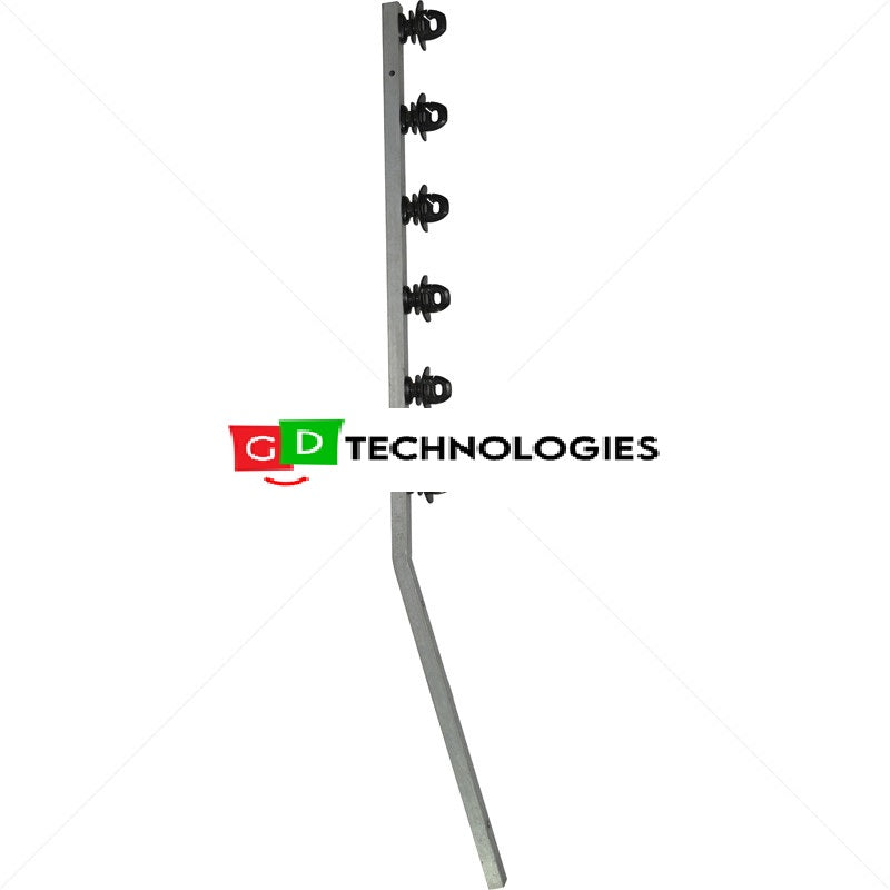 Nemtek Fence Pole - 6Line Square Tube Jurassic Galvanised Angled BB ESQJ-6HDBAS