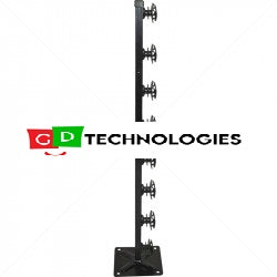 Nemtek Fence Pole 8 Line Square Tube + Base Shield Black ESQSB-8B
