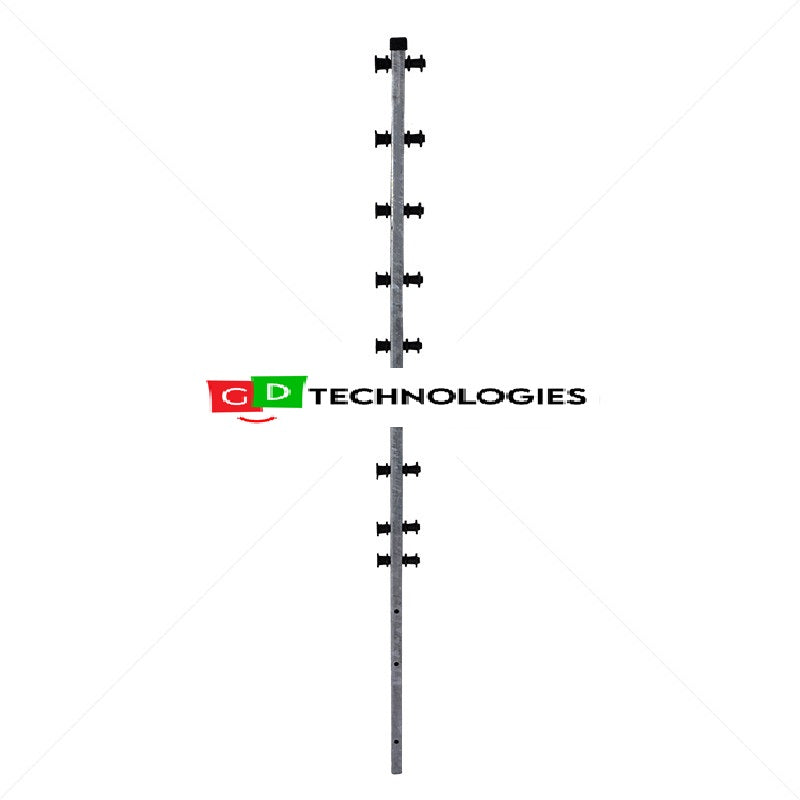 Nemtek Fence Pole - 8Line + 1 Square Tube Straight Galv Black Popem Bo ESQP-9HDBA
