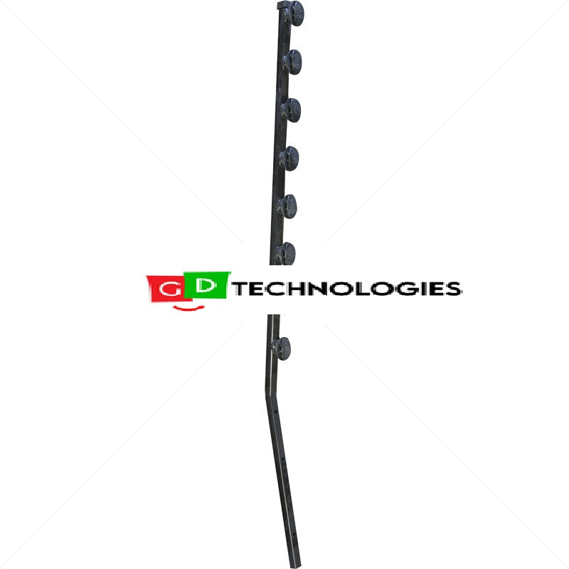 Nemtek Fence Pole - 8Line Square Tube Angled Black Shield Insulator