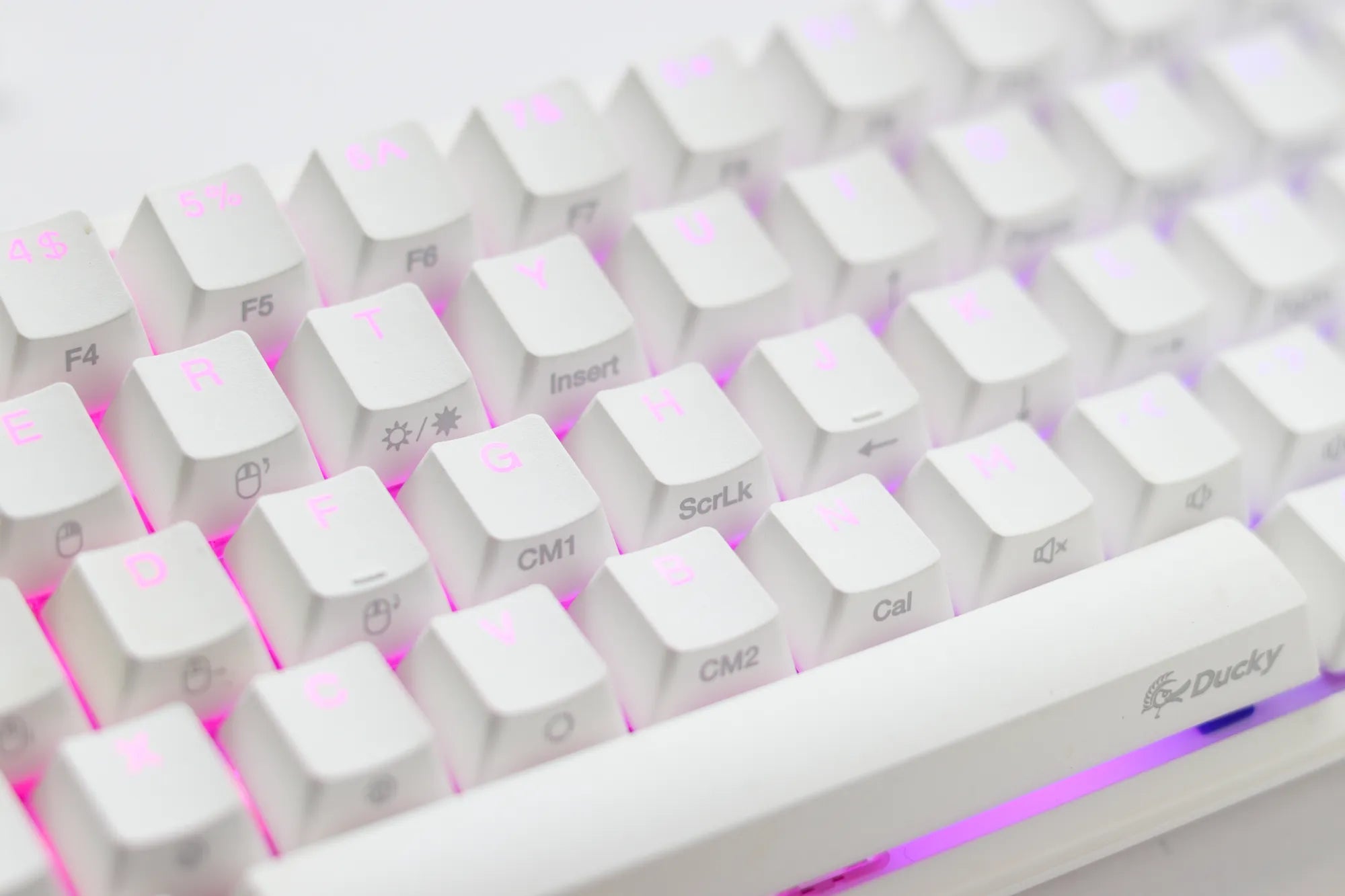 Ducky Keyboard One 2 Pro 60% Mechanical Keyboard; RGB; PBT Double Shot Keycaps - White- Cherry Blue . - image 2