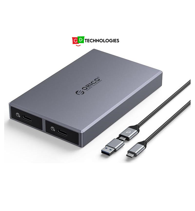 ORICO DUAL PORTABLE NVME M.2 SSD EXTERNAL ENCLOSURE