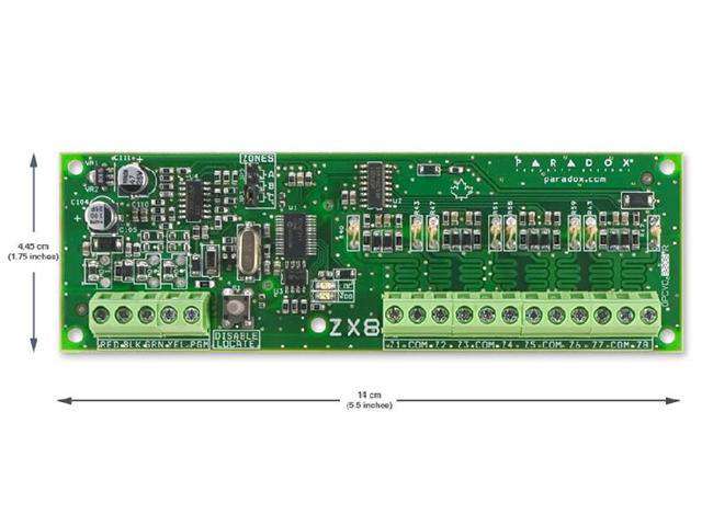 8 Zone Expander Module with 1 PGM output and Anti-tamper Switch Input