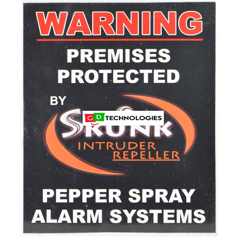 PEPPER GAS SKUNK WARNING SIGN 250 X 210 X 1MM