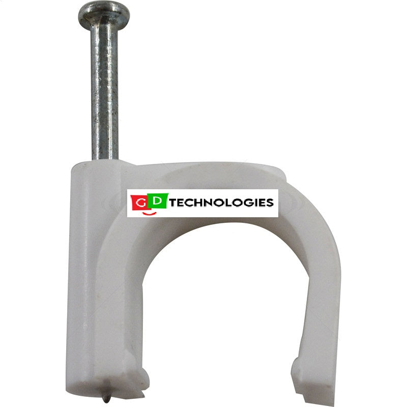 PVC SADDLE ROUND WITH NAIL - 20MM / 25