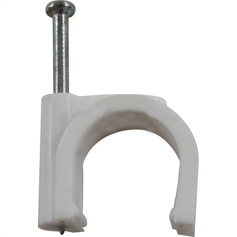 PVC Saddle Round with Nail - 20mm / 25