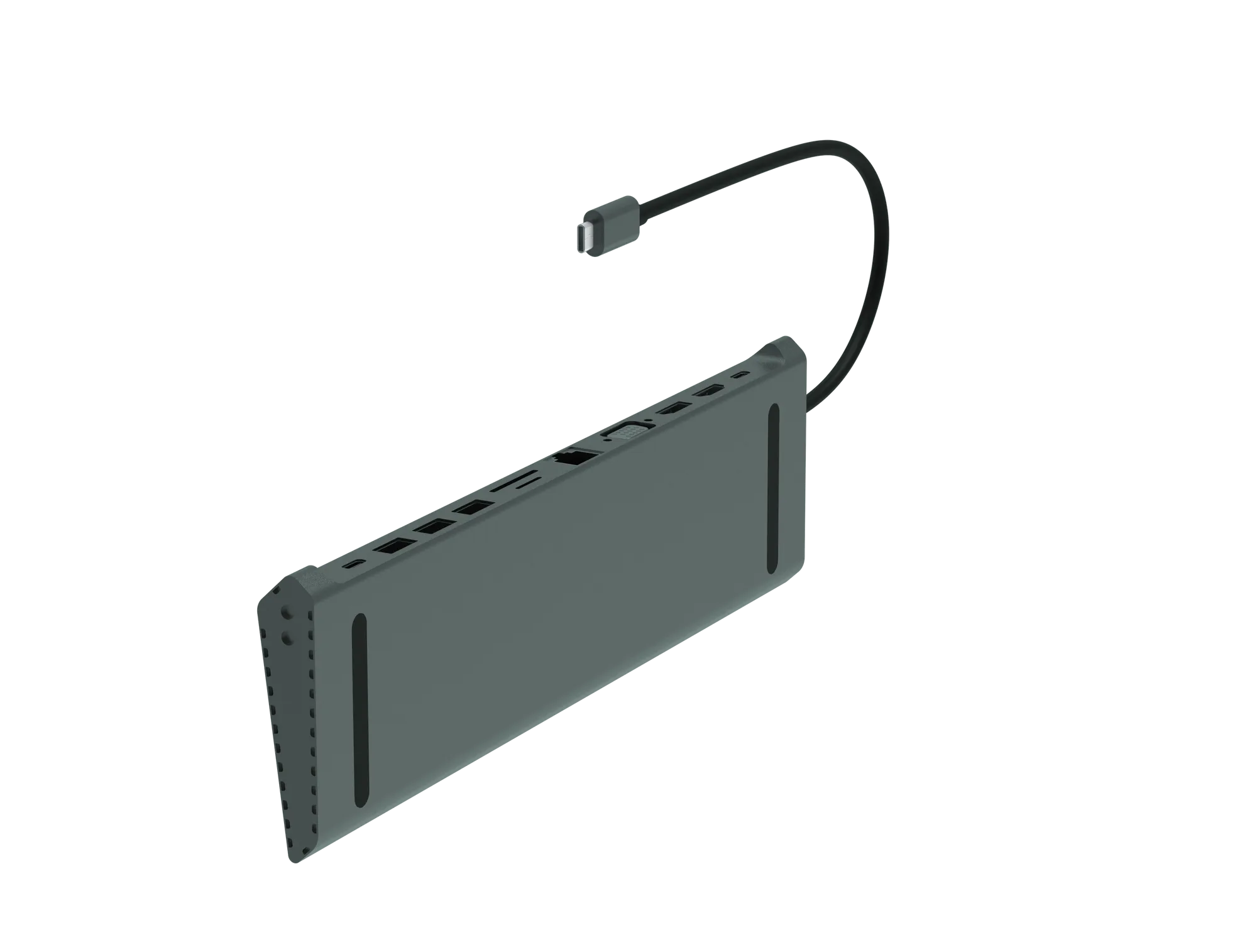 RCT 13-in-1 USB type C dock with MST function;1 HDMI; 1 DP; 1 VGA; 3 USB 3.0; 1 RJ45; PD; 3.5mm audio & mic; SD/TF3.0 reader - image 3