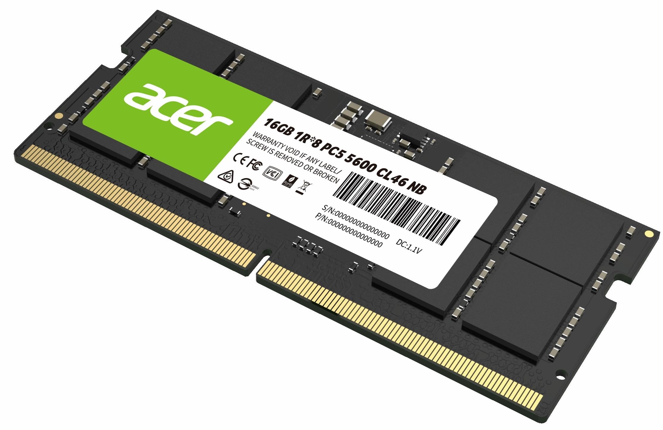 ACER 16GB DDR5 LAPTOP MEMORY 5600 MHZ