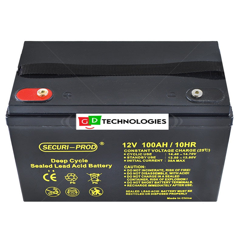 SECURI-PROD 12V - 100AH DEEP CYCLE BATTERY (328x172x220mm)