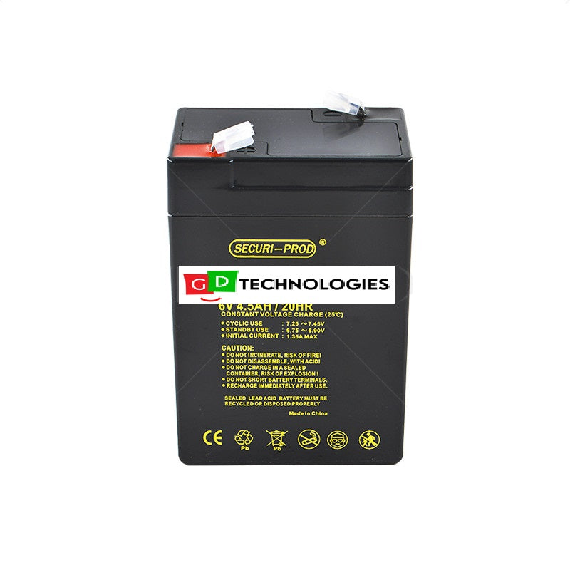 SECURI-PROD 6V - 4.5AH SLA BATTERY
