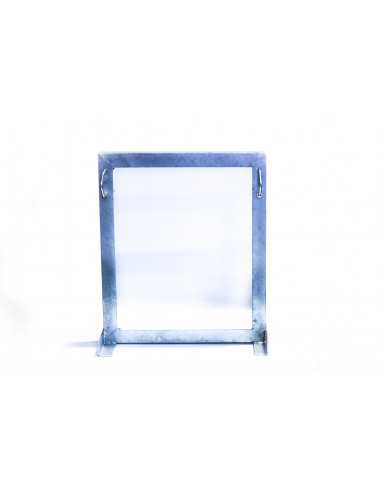 Square Wall Mount Brackets, 400mm Offset, 32-60mm, Two Clamp, Galvanised