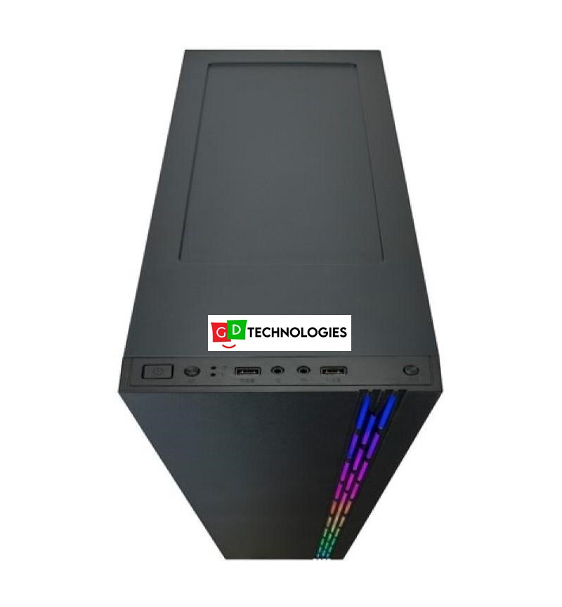 MICROWORLD BLACK ATX GAMING CASE - NO PSU