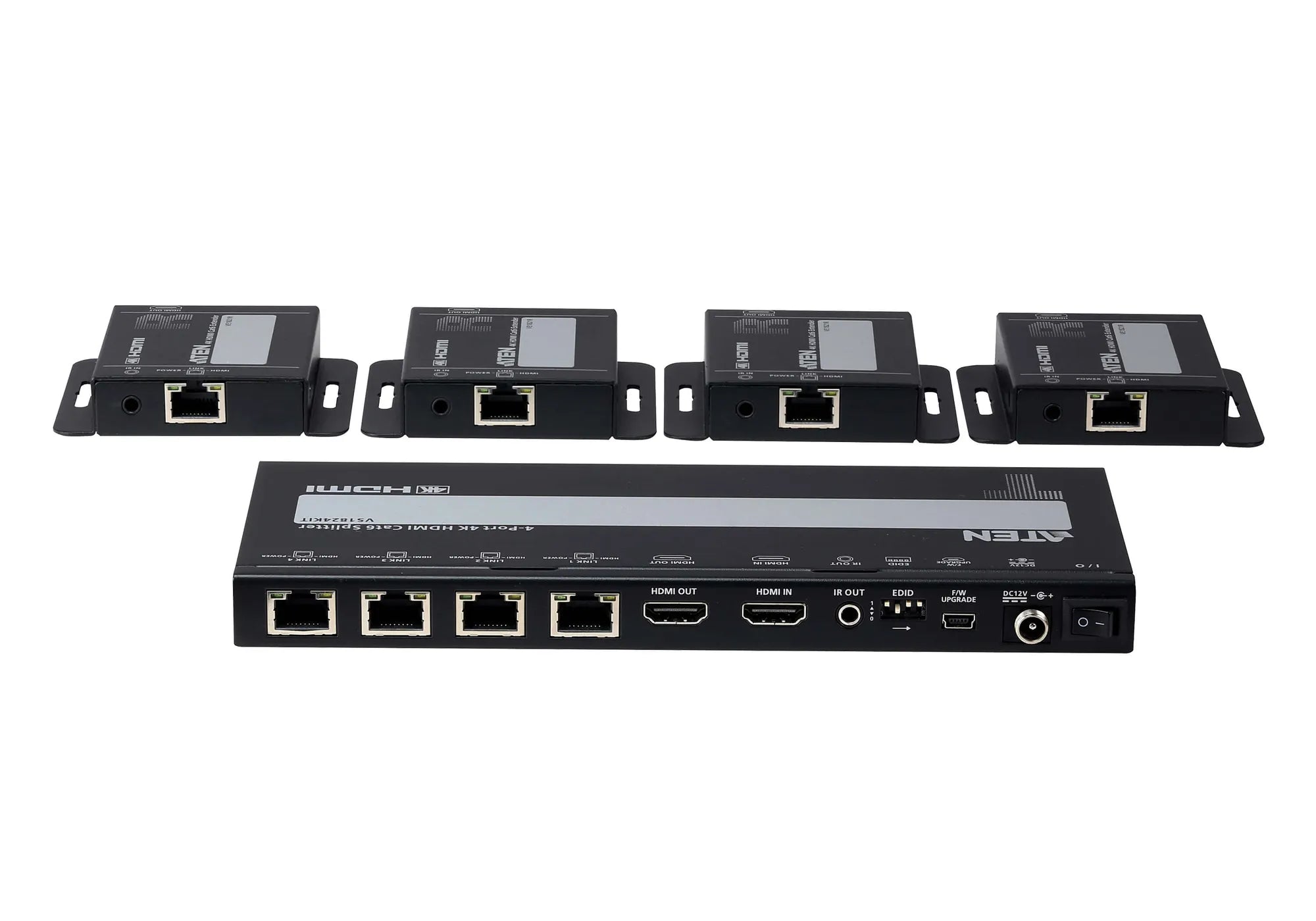 4-Port 4K HDMI Cat 6 Splitter with Receivers - 1 splitter and 4 receivers - image 2