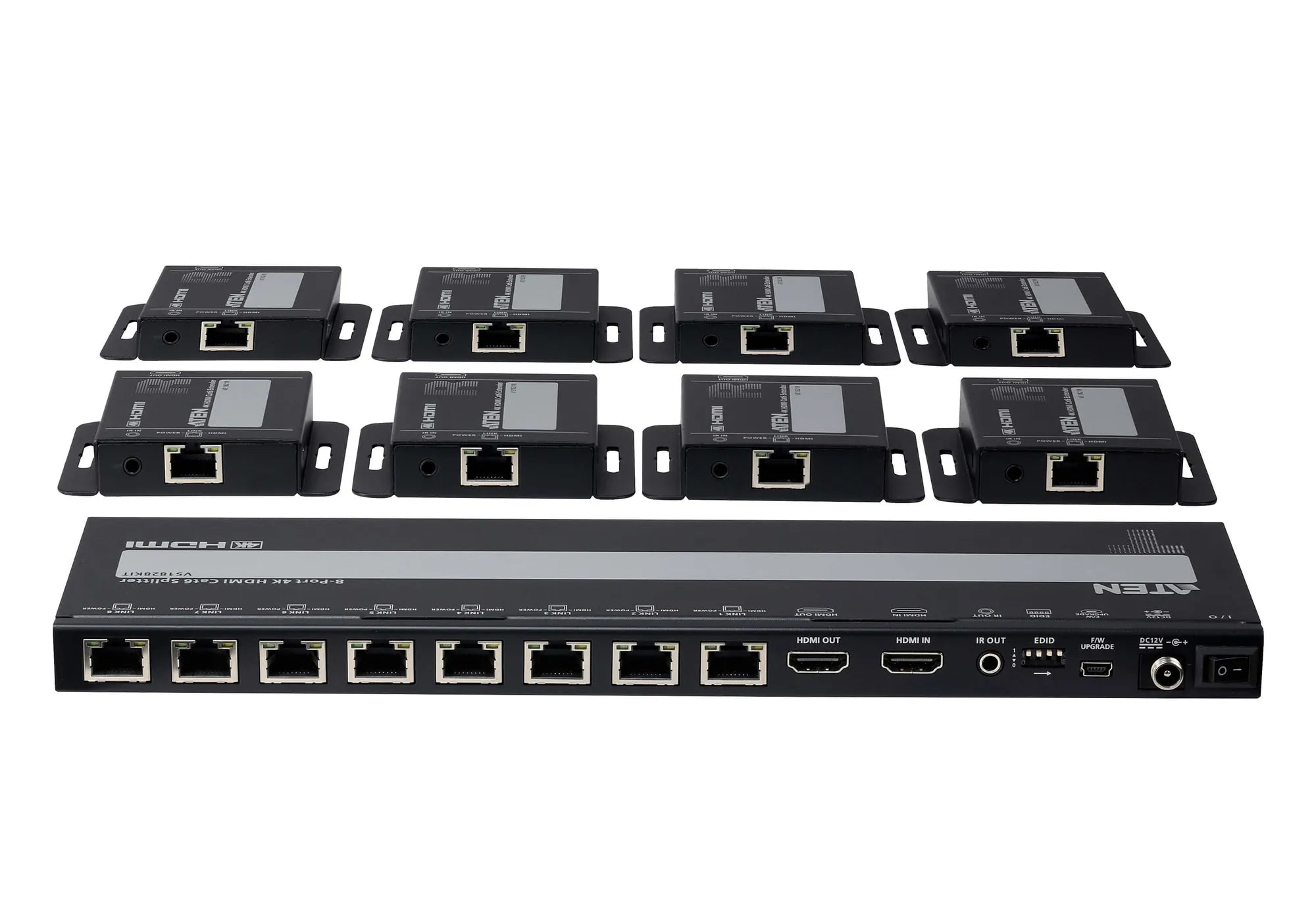 4-Port 4K HDMI Cat 6 Splitter with Receivers - 1 splitter and 8 receivers - image 2