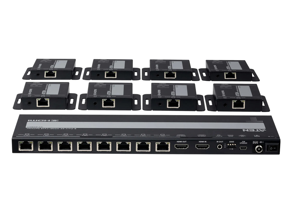 4-Port 4K HDMI Cat 6 Splitter with Receivers - 1 splitter and 8 receivers - image 2