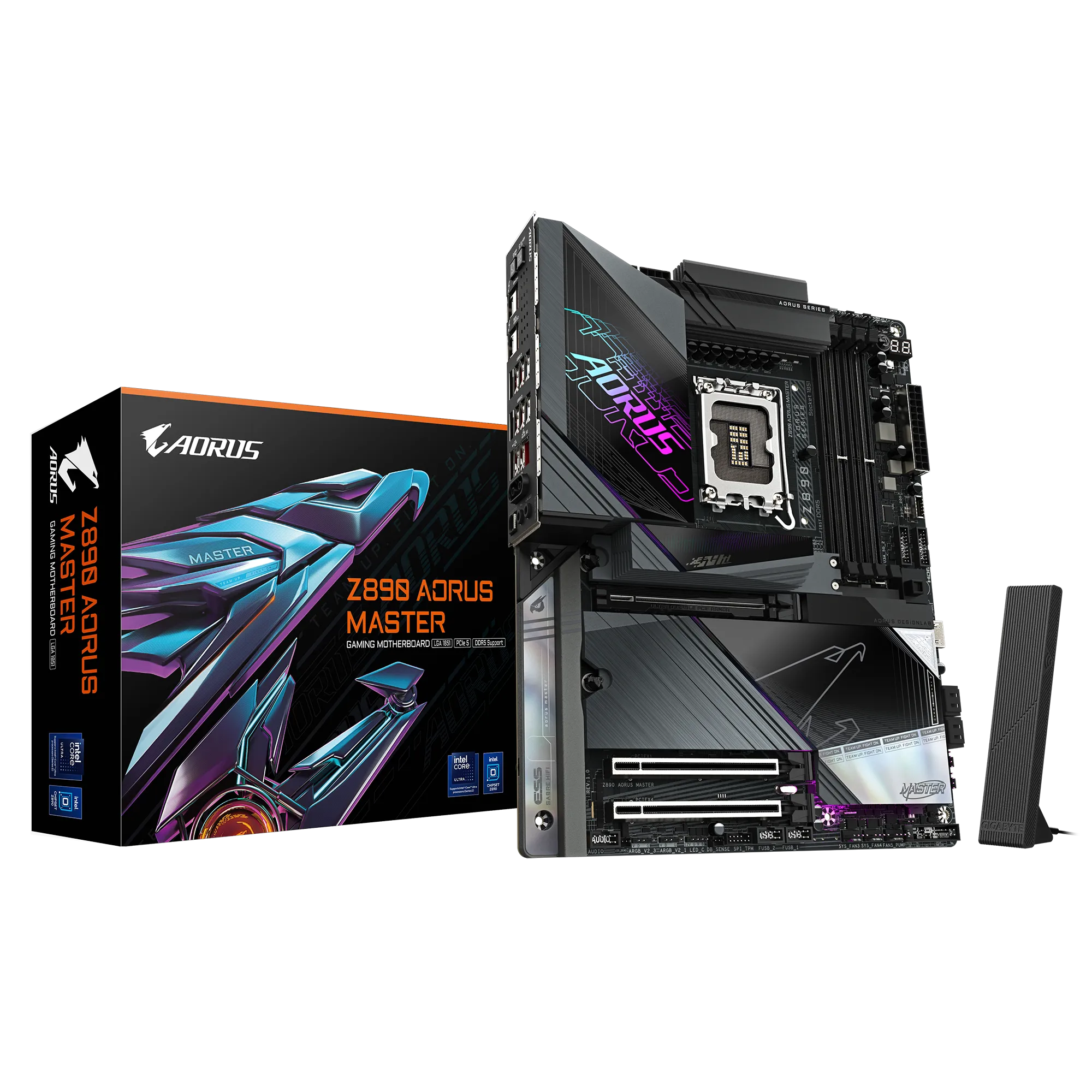 GIGABYTE Intel® Z890 Chipset for LGA 1851; 4x DDR5; 5x M2; 2xUSB4® USB Type-C®/HDMI (Front); ATX.