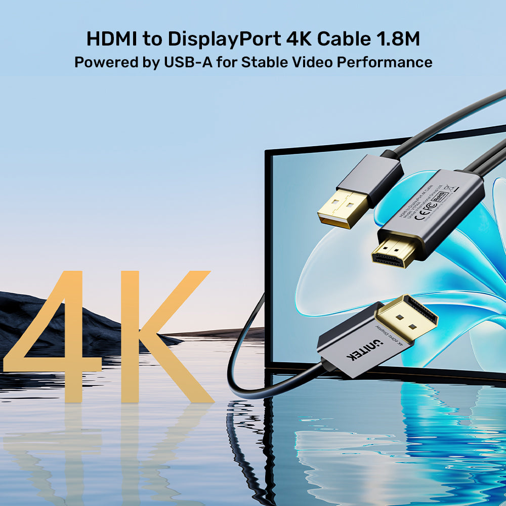 UNITEK 4K ACTIVE HDMI TO DP M UNDIRECT CAB(V1714A) - image 4