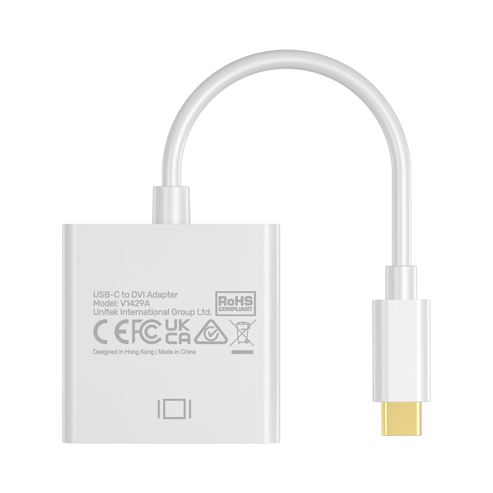 UNITEK V1429A 15CM USB TYPE-C TO DVI ADAPTER - WHITE - image 5