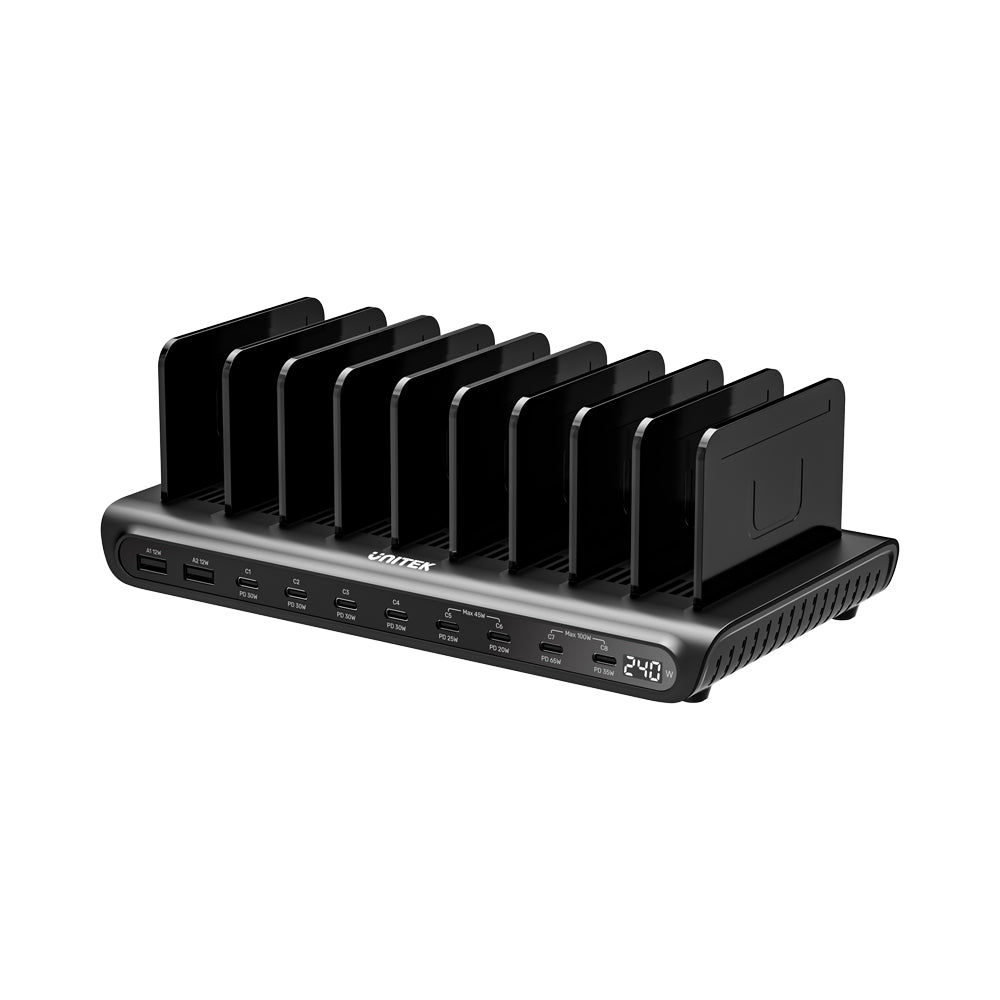 UNITEK 10-PORT USB STATION 8USB-C & 2USB-A (P1230C