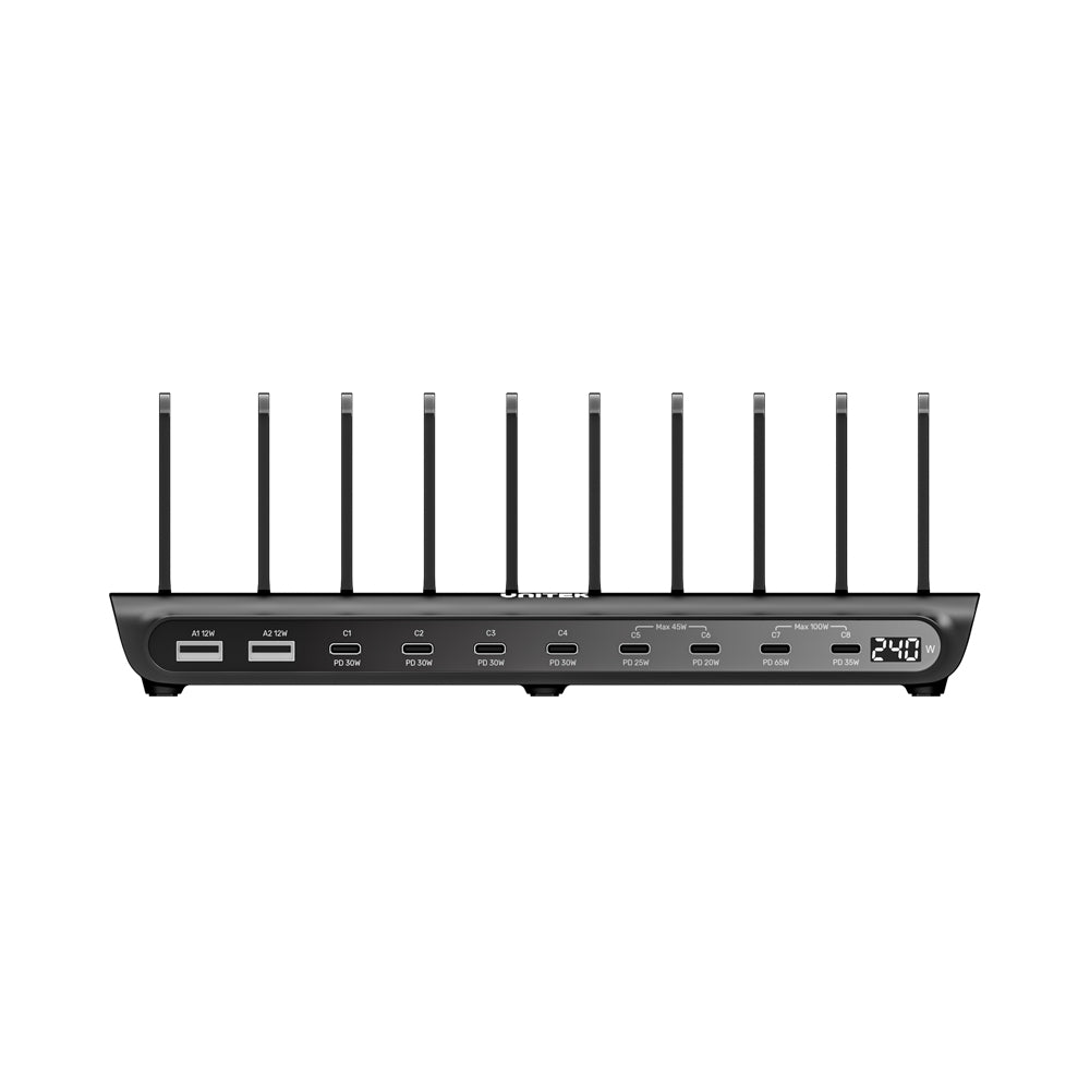 UNITEK 10-PORT USB STATION 8USB-C & 2USB-A (P1230C - image 2