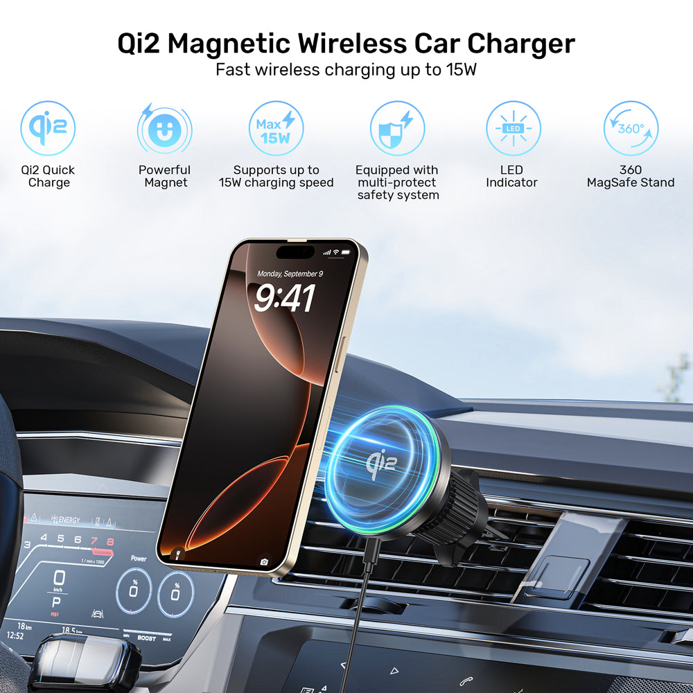 UNITEK QI2 MAGNETIC W/LESS CAR CHARGER (P1404A) - image 5