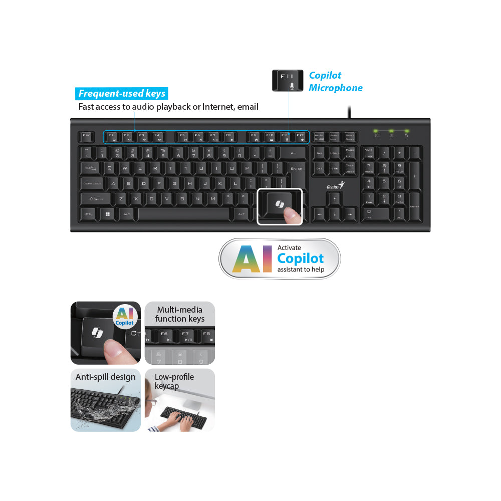 GENIUS WIRED USB COPILOT KEYBOARD - image 4
