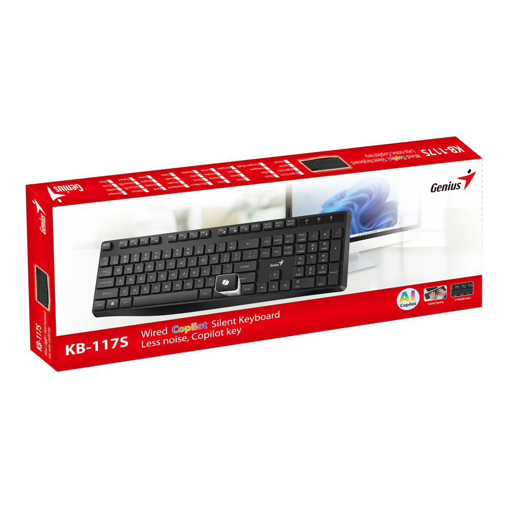 GENIUS WIRED USB COPILOT MULTI MEDIA SILENT KBD - image 5