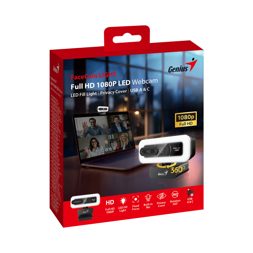 GENIUS USB-A&C FACECAM LIGHT 1080P LED - image 12