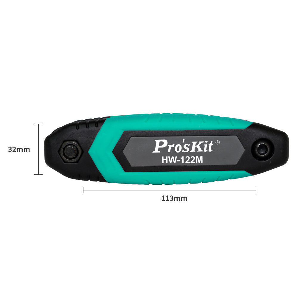 PROSKIT HW-122M FOLDING 8-PIECE METRIC HEX-KEY SET - image 5