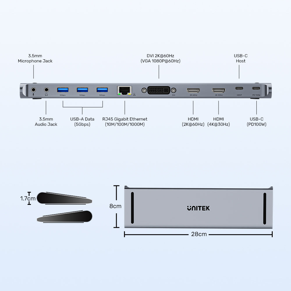 UNITEK USB-C 4K DS/TRIPLE DISPLAY&5GBPS(D1147AGY01 - image 12