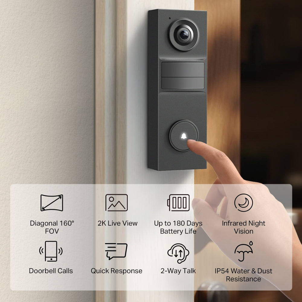 TP-LINK TAPO 2K WIRE FREE VIDEO DOORBELL - image 4