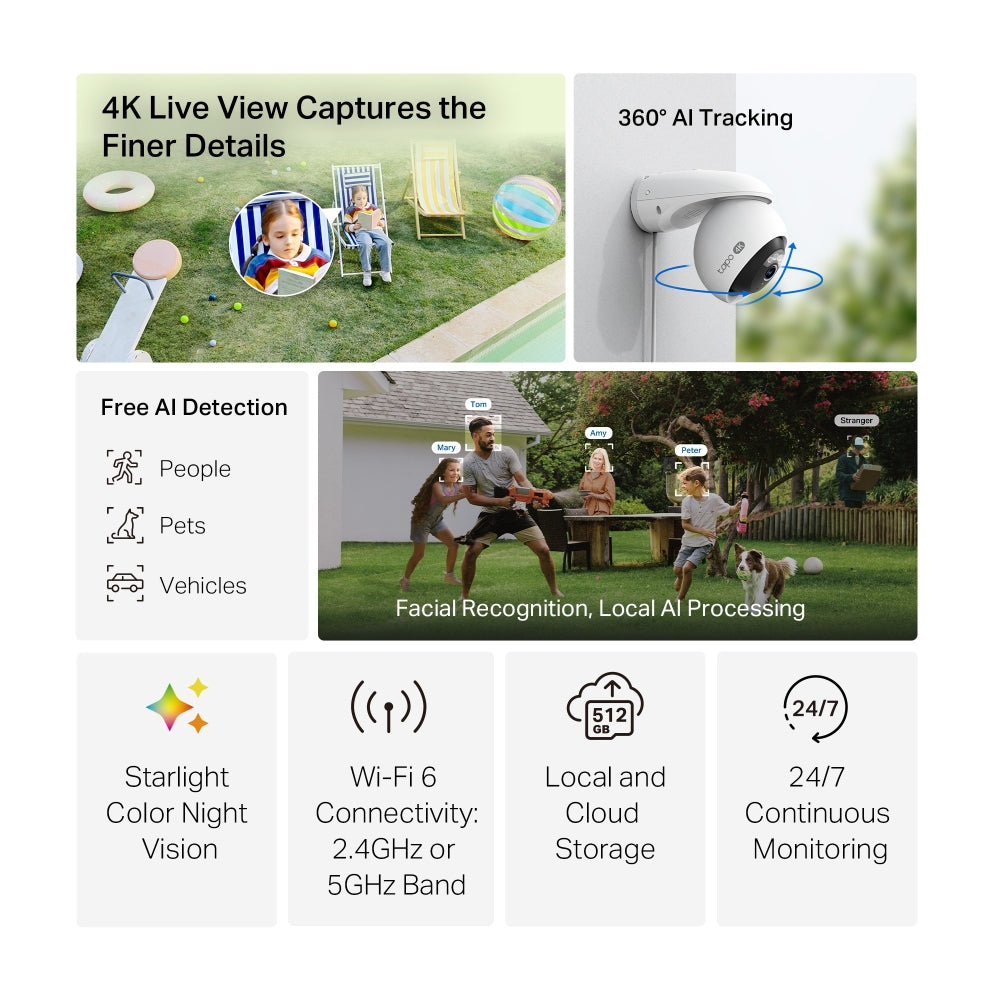 TP-LINK TAPO 4K PAN TILT WIFI CAMERA - image 3