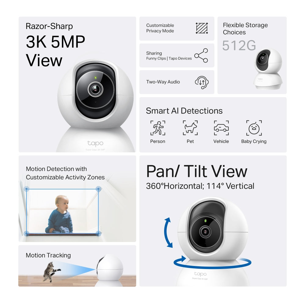 TP-LINK TAPO 3K 5MP PAN TILT WIFI - image 4