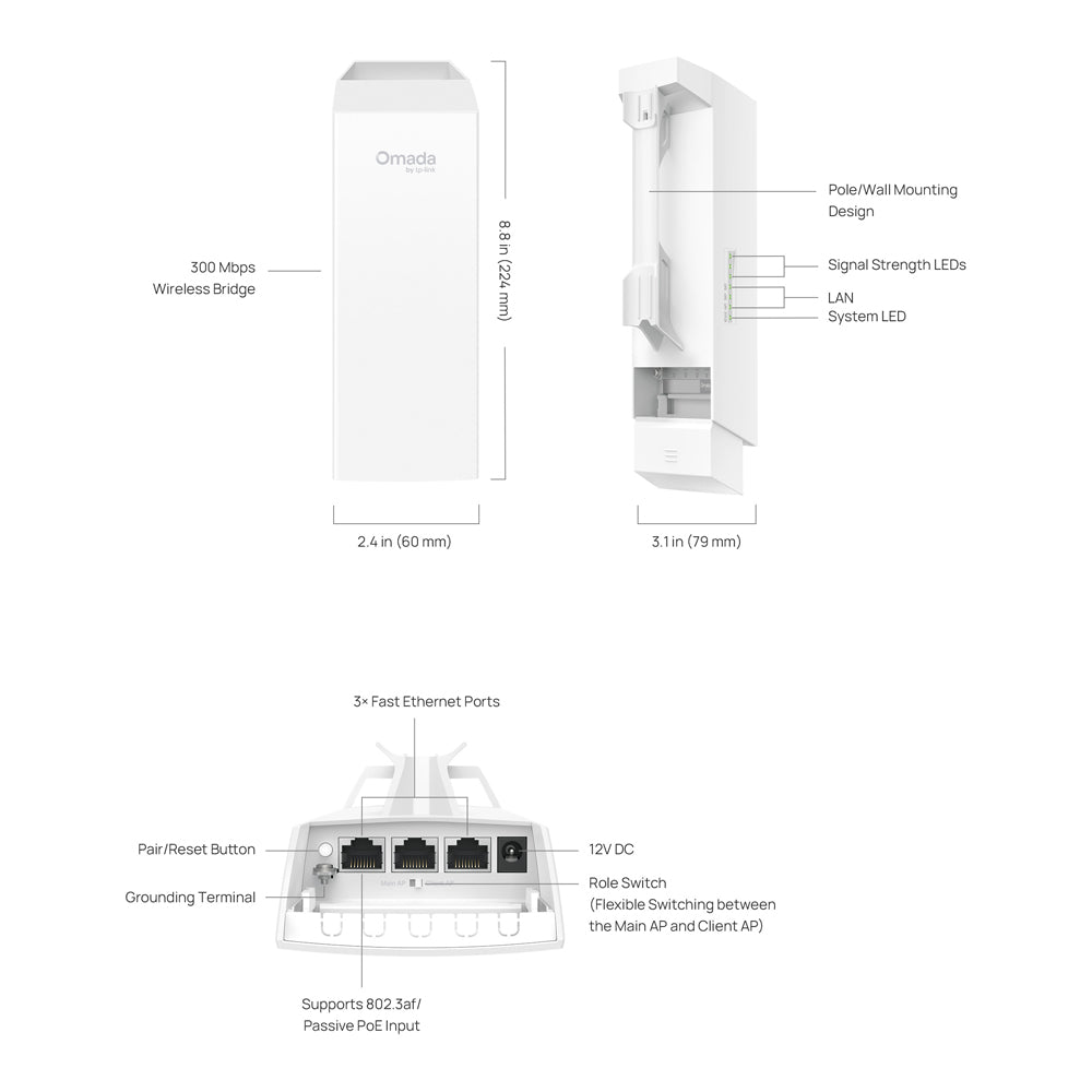 TP-LINK OMADA 2.4GHZ 300MBPS WIRELESS BRIDGE - image 6