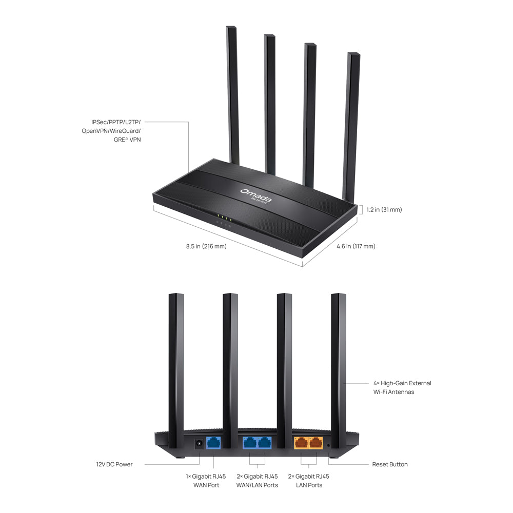 TP-LINK OMADA 5P GB DUAL BAND WIFI GATEWAY - image 8