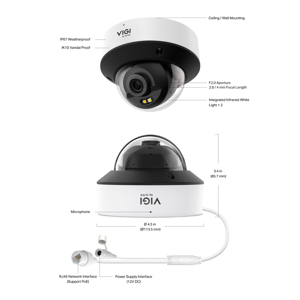 TP-LINK VIGI DOME IP CAMERA 2MP FULL COLOR 2.8MM - image 6