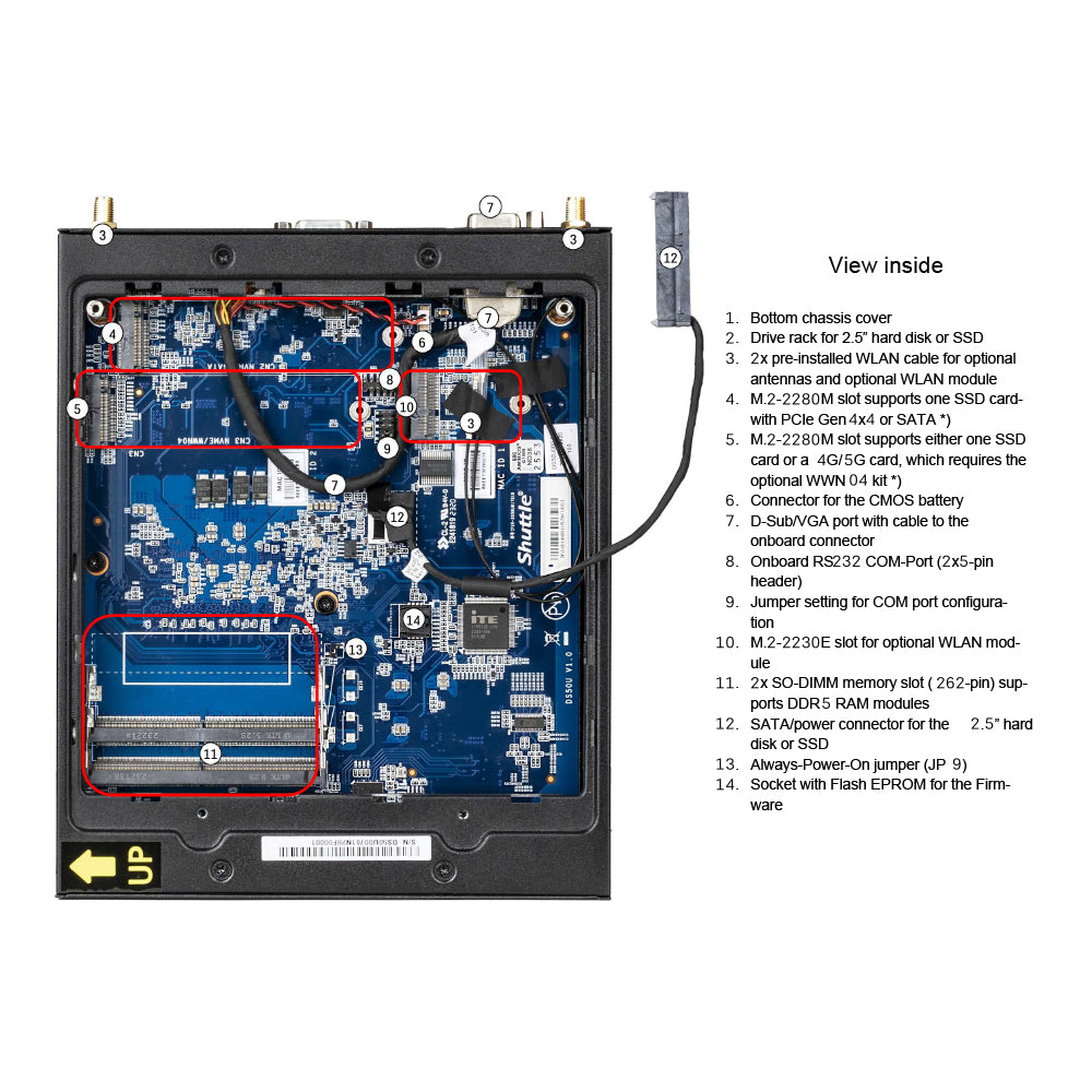 SHUTTLE DS50U3 XPC SLIM FANLESS BAREBONE PC WITH INTEL I3 1315U CPU - image 6