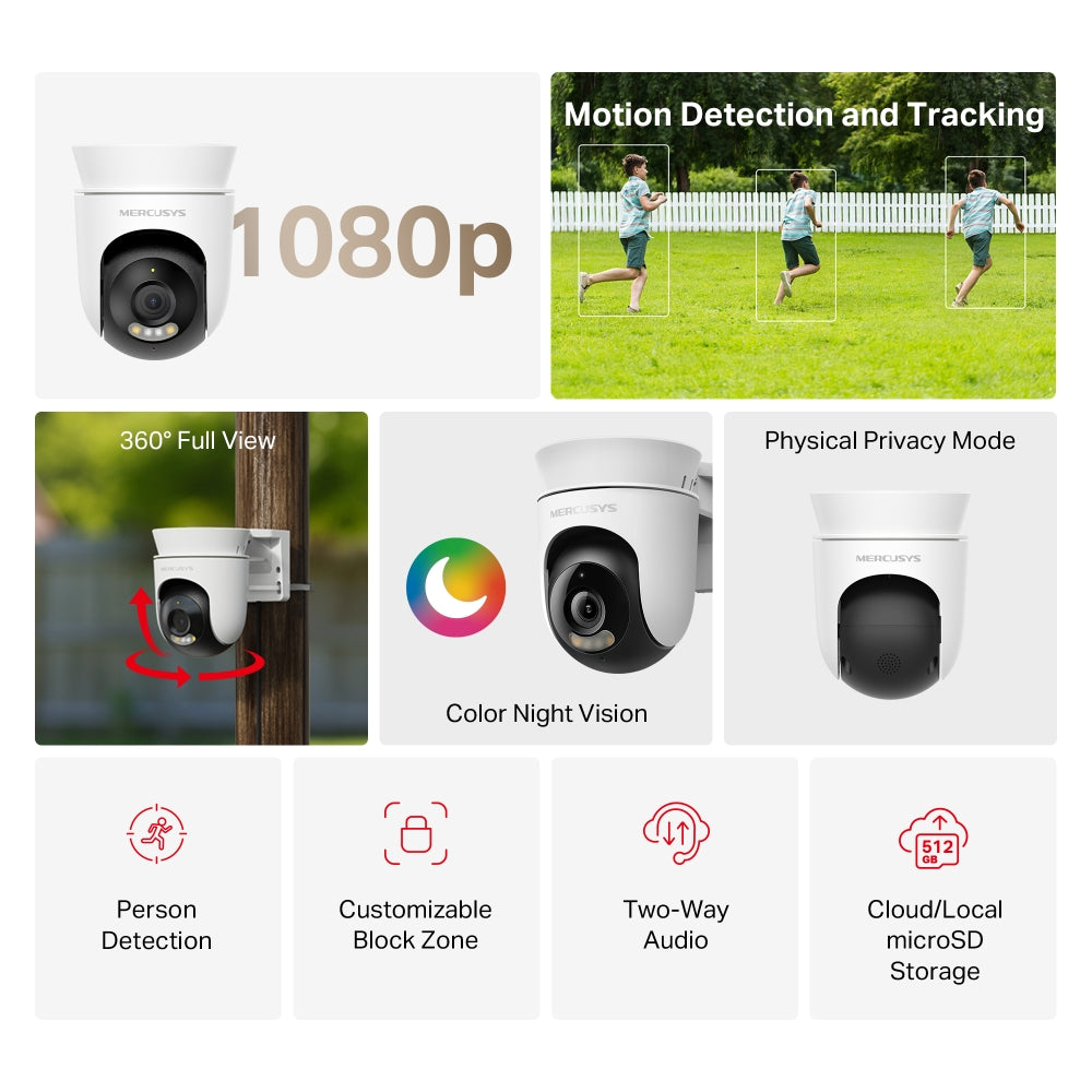 MERCUSYS OUTDOOR PAN/TILT 1080P CAM (RETAIL ONLY) - image 3