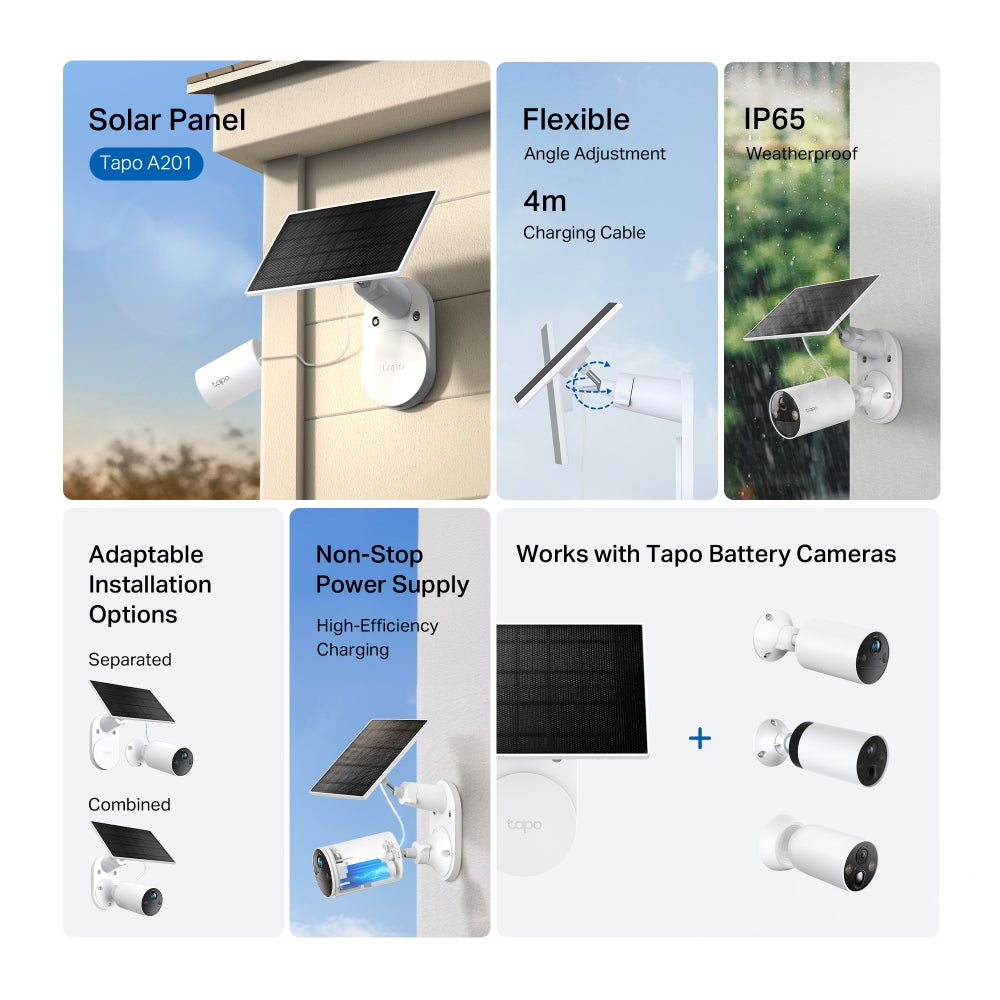 TP-LINK TAPO A201 2.5W SOLAR PANEL FOR COMPATIBLE TAPO BATTERY CAMERAS - image 5