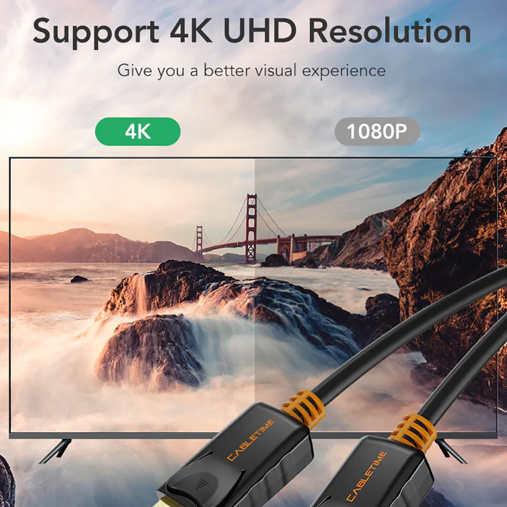 CABLETIME CD21O 4.5M 4K @60HZ DISPLAYPORT 1.2 CABLE (CT-AV585-01G-B4.5) - image 2