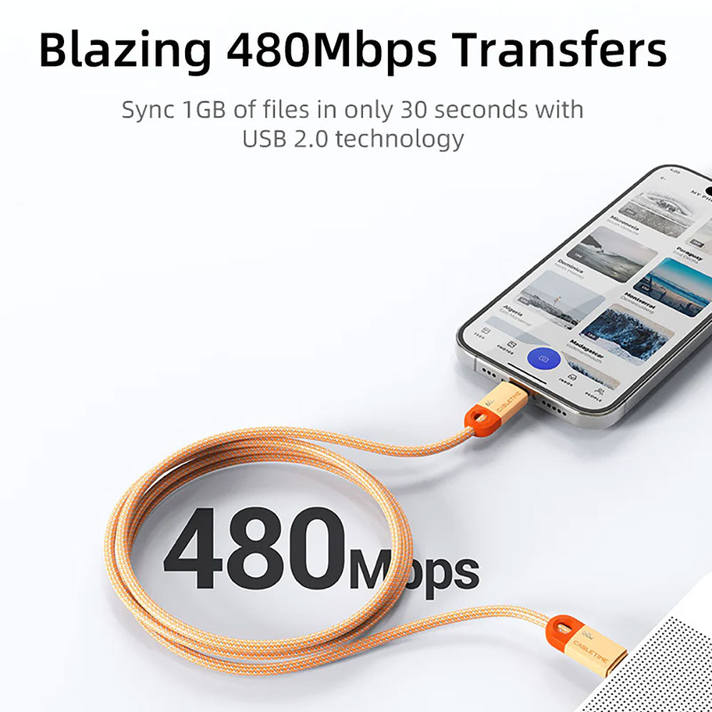 CT - 2M USB-C PD60W CHARGE&SYNC CABLE,BLUE - image 3