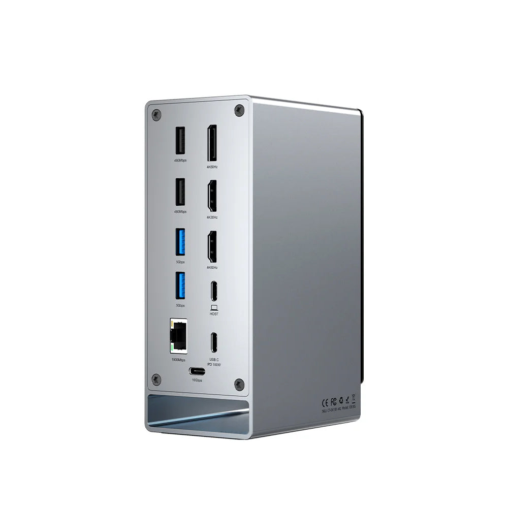 CABLETIME CB18G 16-IN-1 USB TYPE-C PORT REPLICATOR WITH 100W PD AND QUAD-DISPLAY SUPPORT (CT-DK181-AG) - image 2