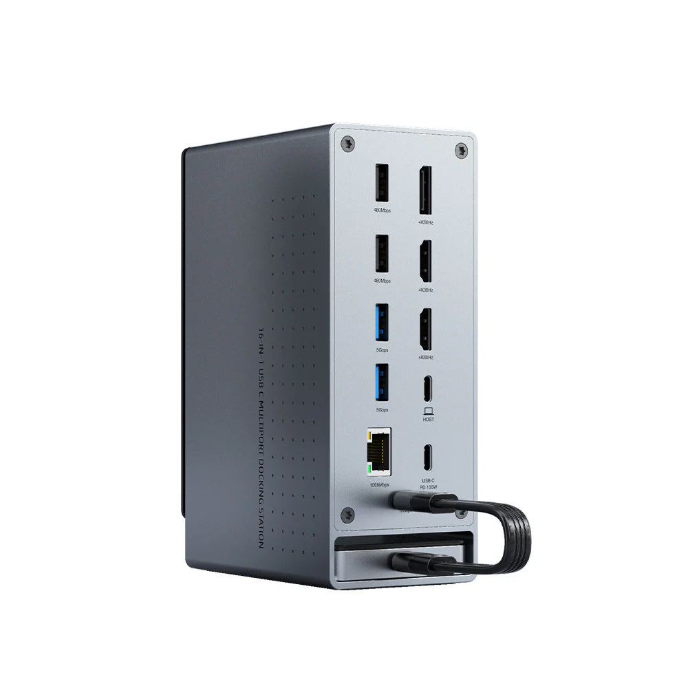 CABLETIME CB18G 16-IN-1 USB TYPE-C PORT REPLICATOR WITH 100W PD AND QUAD-DISPLAY SUPPORT (CT-DK181-AG) - image 3