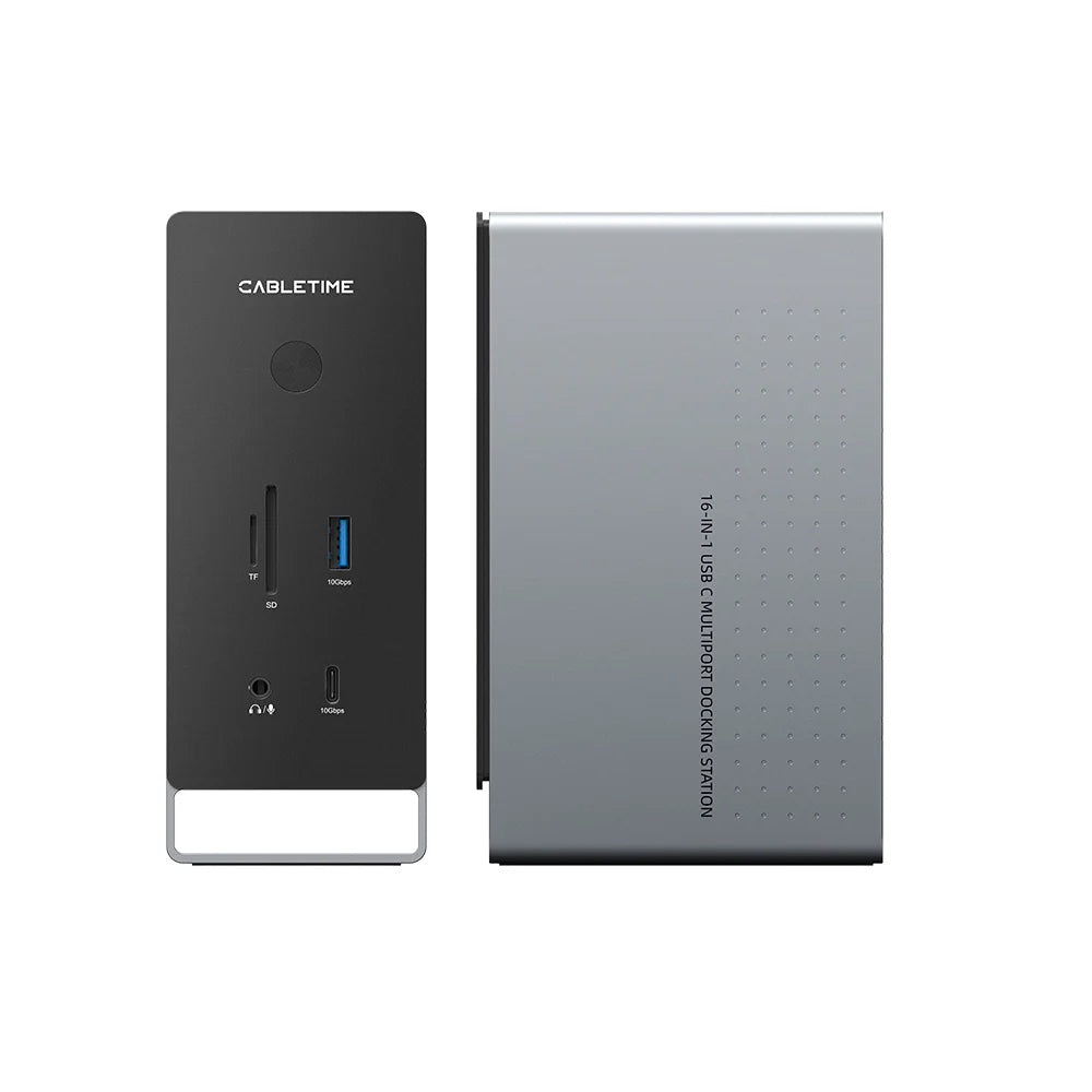 CABLETIME CB18G 16-IN-1 USB TYPE-C PORT REPLICATOR WITH 100W PD AND QUAD-DISPLAY SUPPORT (CT-DK181-AG) - image 4