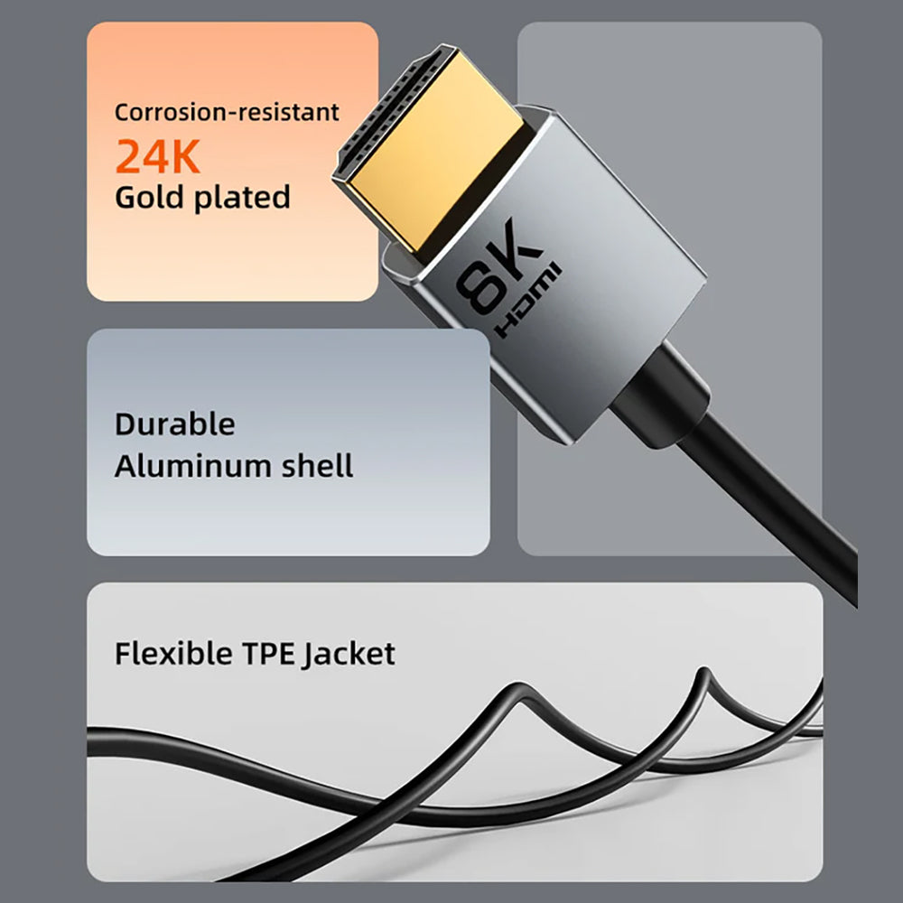 CABLETIME CH14L 2M 8K @60HZ HDMI 2.1 ULTRA SLIM CABLE (CT-SHD8K-AG2) - image 5