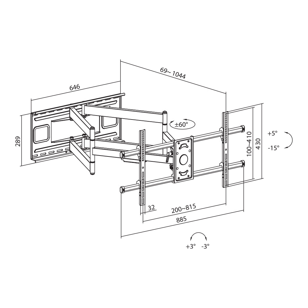 LINKQNET LPA49-486XLD 43-90" FULL-MOTION BRACKET - image 6